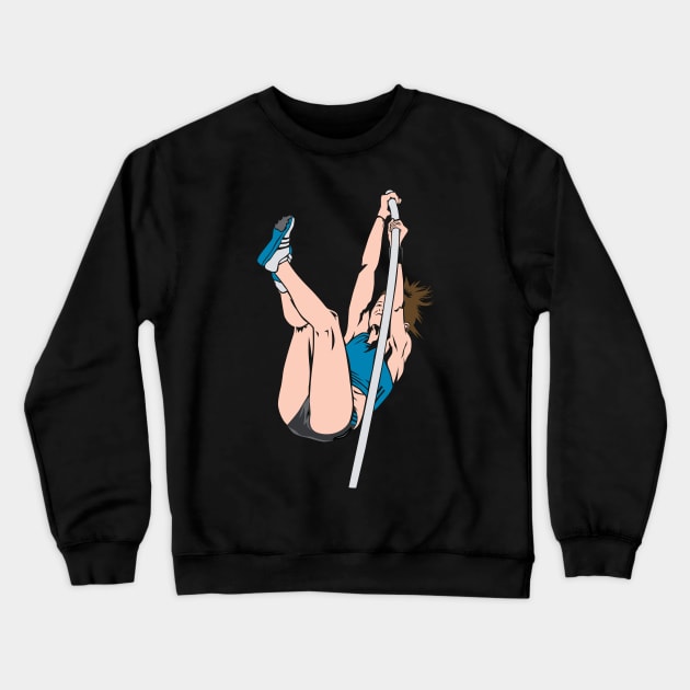 Pole Vault Shirt with Female Pole Vault Jumper Crewneck Sweatshirt by Nowhereman78